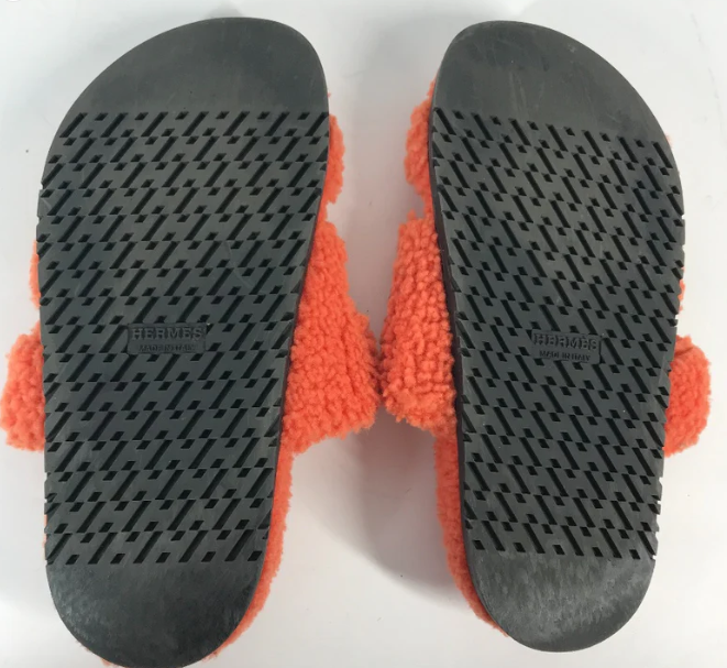 HERMES SHEEPSKIN SLIDES
