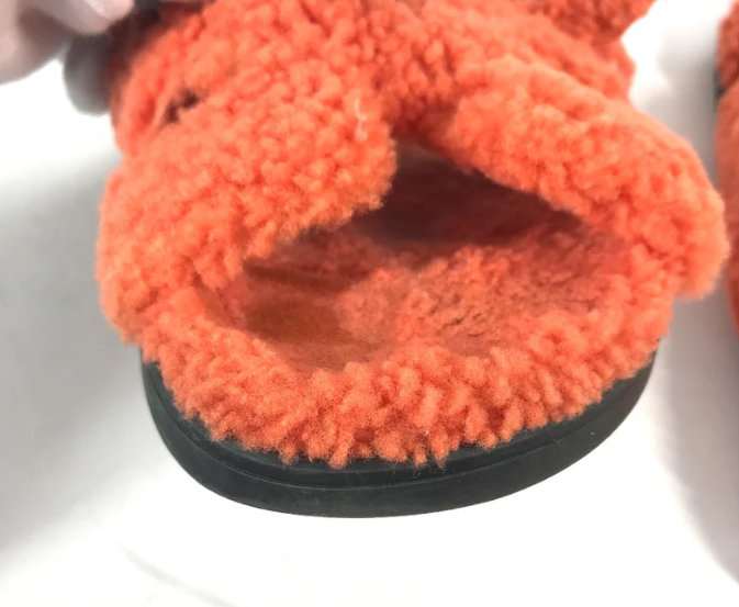 HERMES SHEEPSKIN SLIDES