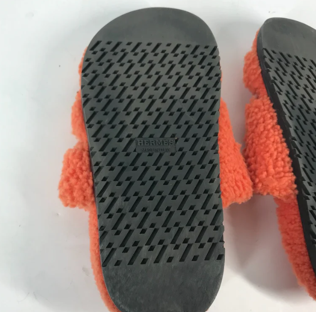 HERMES SHEEPSKIN SLIDES