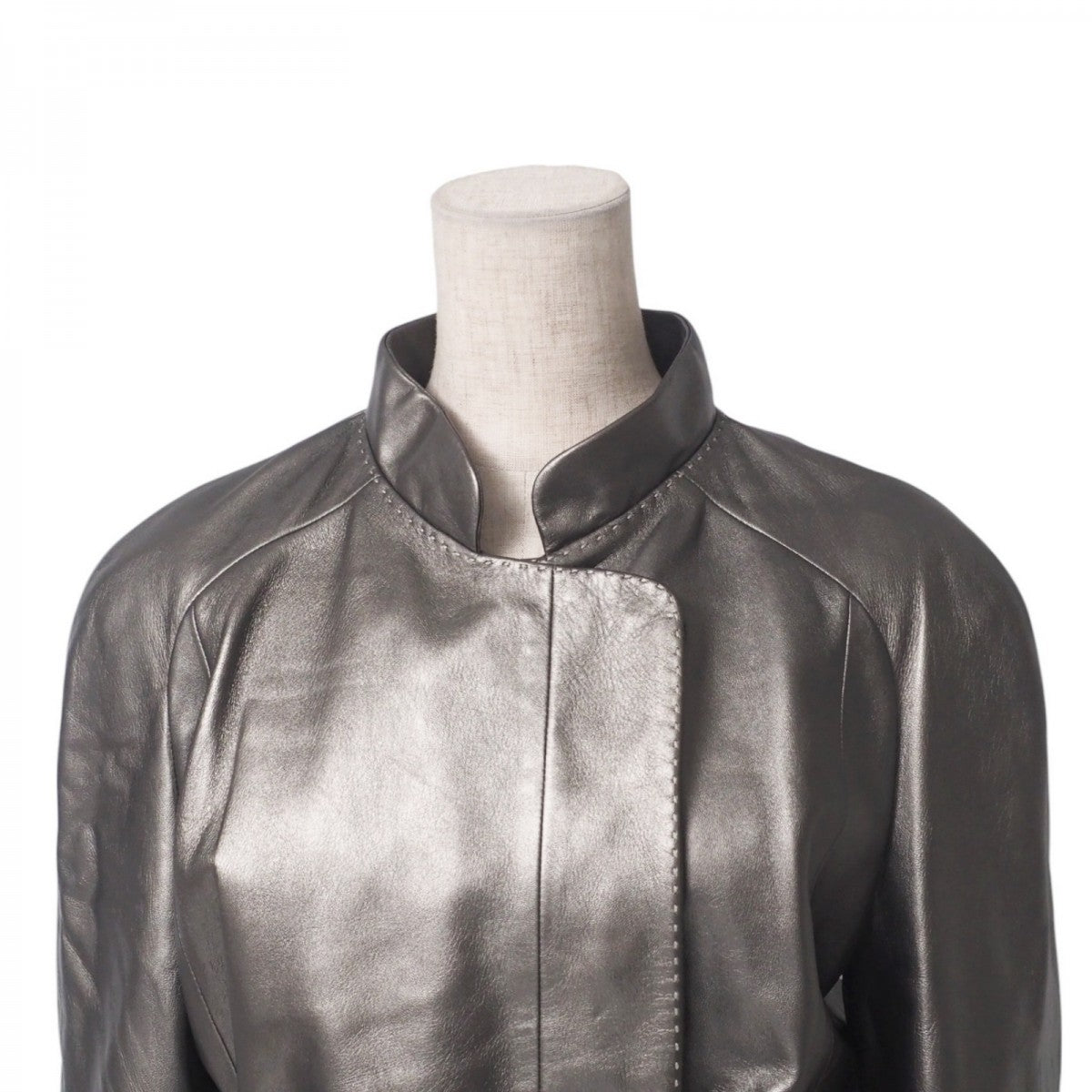 LOEWE SILVER LEATHER JACKET