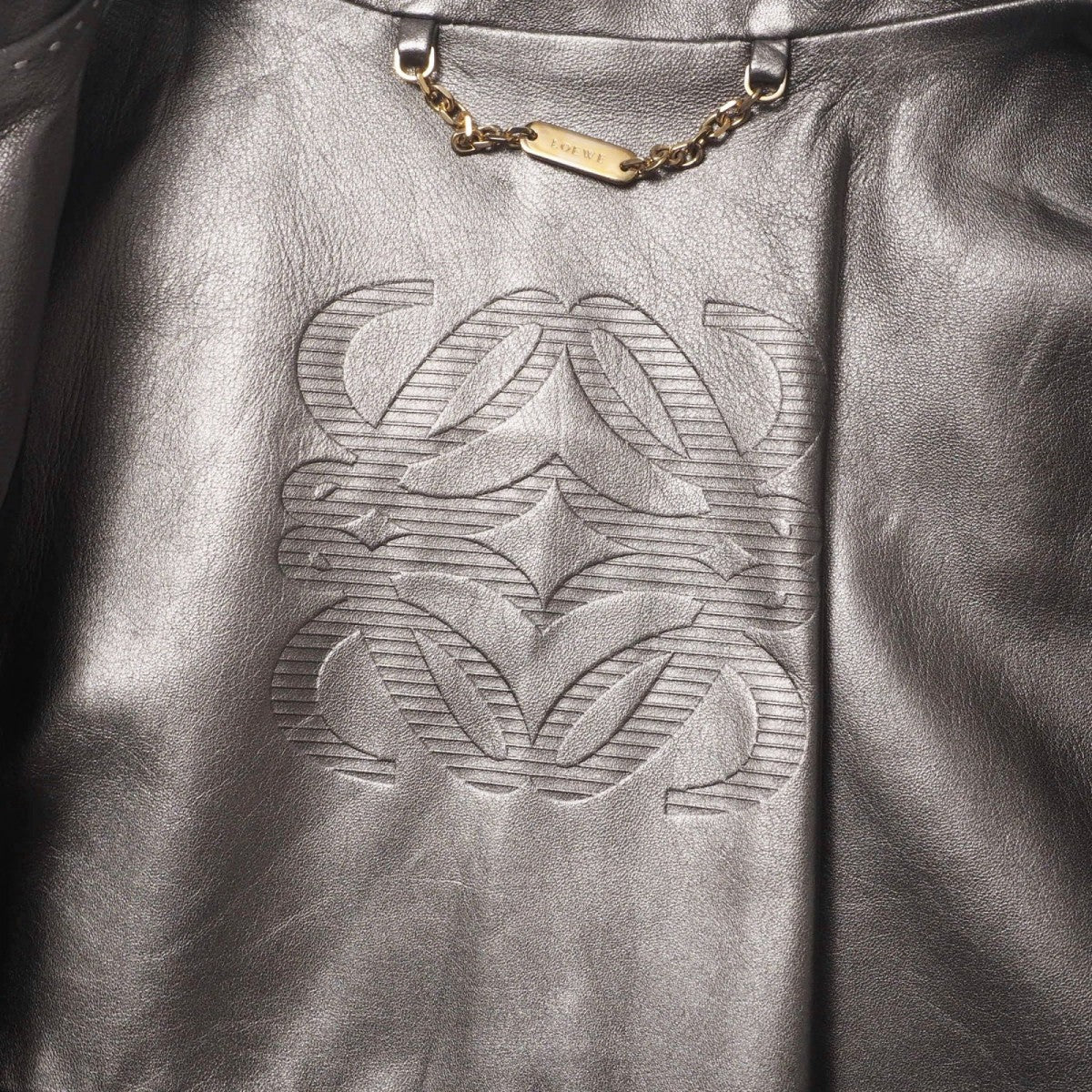 LOEWE SILVER LEATHER JACKET