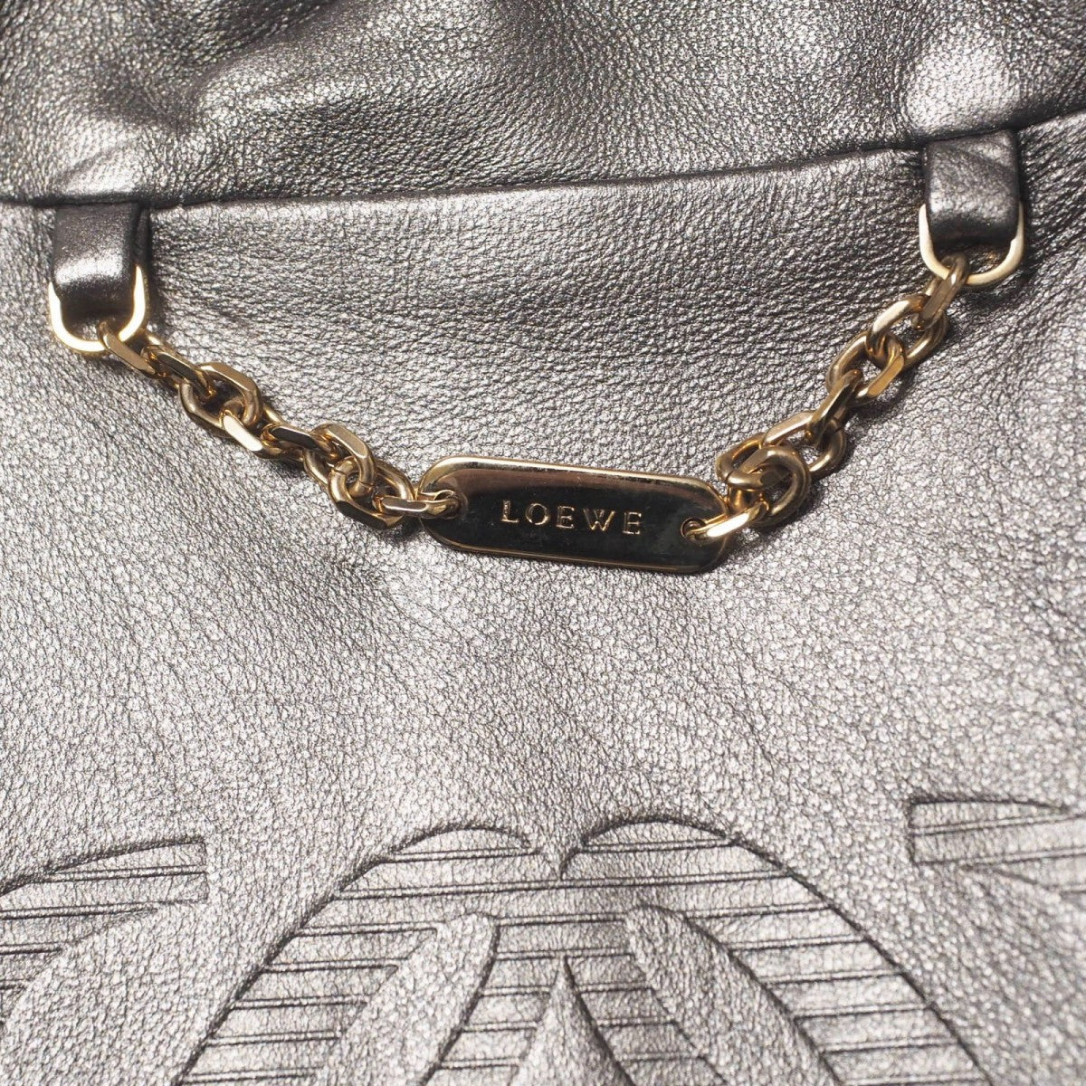 LOEWE SILVER LEATHER JACKET