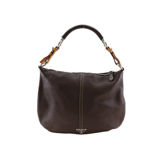 PRADA BROWN LEATHER BAG